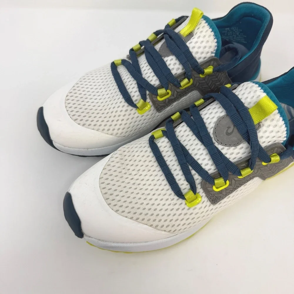 OluKai Waileuku Womens 9 White‎ Blue Lime Mesh Athletic Sneakers